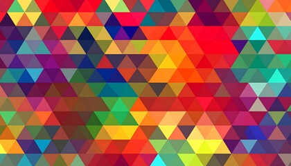 Abstract mosaic of vibrant, multicolored triangles