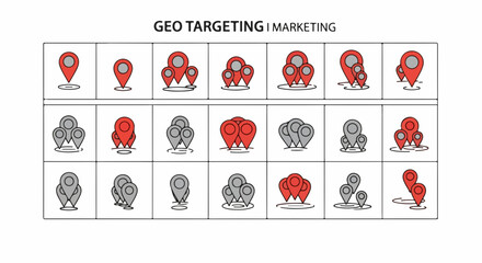 Dynamic geo targeting marketing icons for location based advertising campaigns and promotion tools
