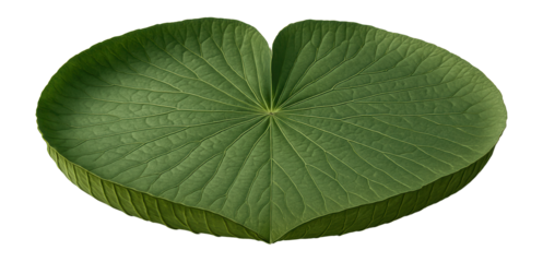 Giant water lily leaf with radial veins and upturned edges