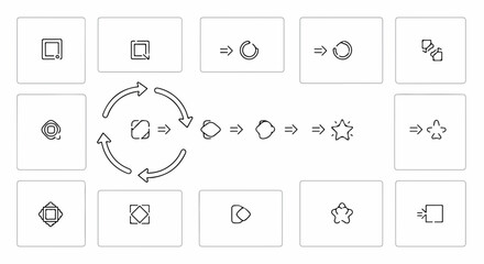 Elegant flow chart showing process steps and workflow, modern design for business presentation material