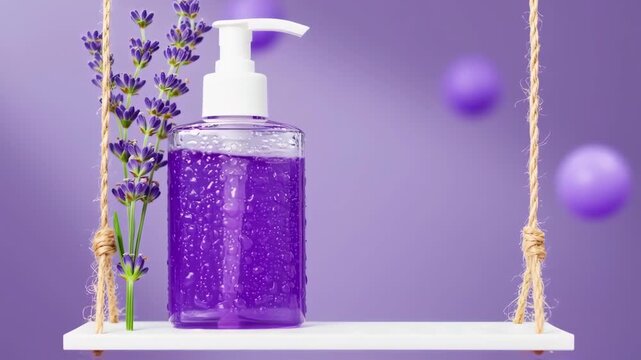 Skincare Product with Lavender Flowers