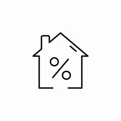 house percentage icon sign vector