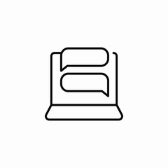 laptop messages icon sign vector