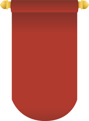 Blank red medieval banner with golden rod