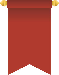 Blank red medieval banner with golden rod