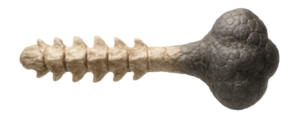 Ankylosaurus tail club with fused vertebrae and bulbous, armored tip