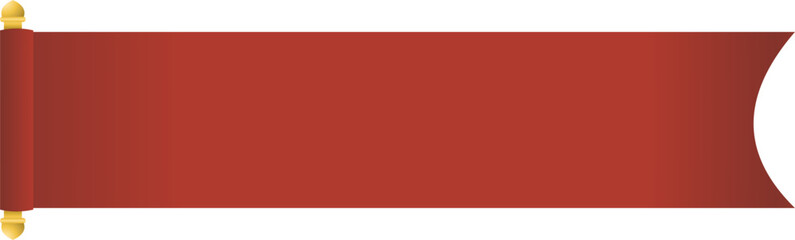 Blank red medieval banner with golden rod