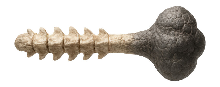 Ankylosaurus tail club with fused vertebrae and bulbous, armored tip