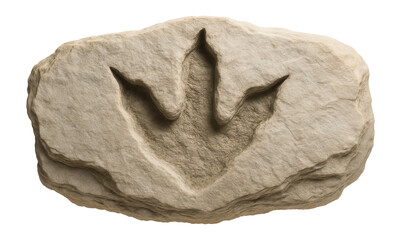 Dinosaur footprint fossil with three distinct toes and preserved claw marks