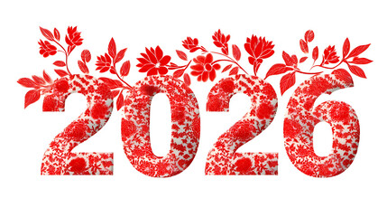 2026 Typography with Chinese Floral Porcelain Pattern

