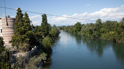 Muzza River in Cassano d'Adda, Lombardy, Italy