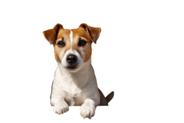 Adorable Jack Russell Terrier peering over.