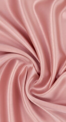 Fototapeta premium Macro Texture of Glossy Rose Pink Satin Fabric with Natural Crumples and Gentle Folds