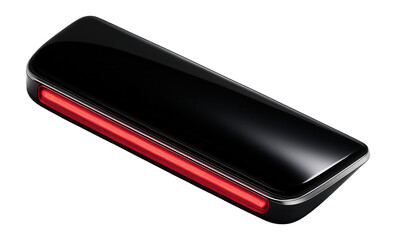 Rear splash guard with integrated LED light strip and glossy black coating