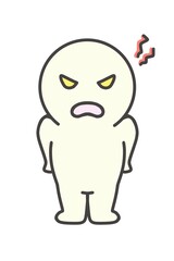 A simple full-body figure expressing anger.