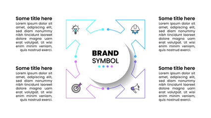 Infographic template. Circle with arrows and 4 steps