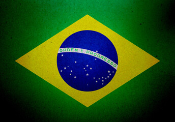 Obraz premium Flag of Brazil on a paper