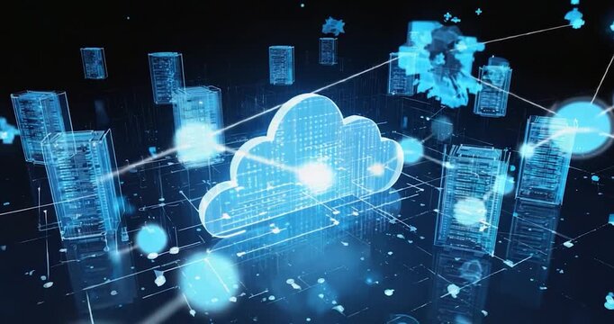 Abstract cloud computing digital image
