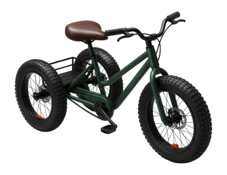 Fat tire adult tricycle with wide tires and upright seating position