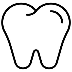 Tooth Outline Icon Vector Design - single outlined tooth, representing dental health, oral hygiene, and dentistry services