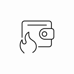 fire wallet icon sign vector