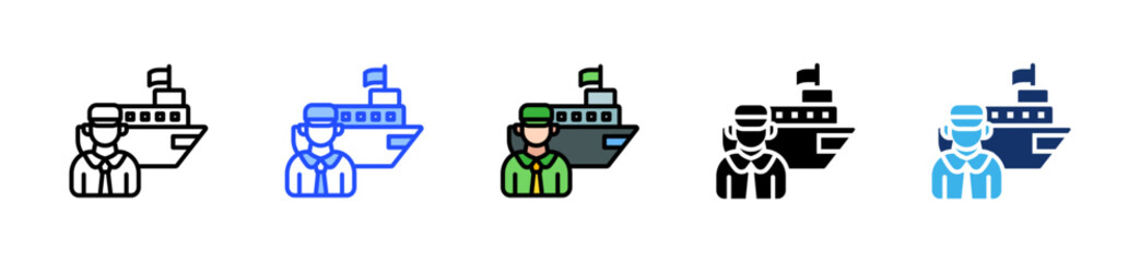Ship Owner Icon Collection With Multiple Styles