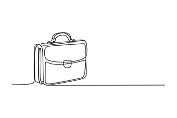 One Line Art of a Classic Office Bag – Perfect for Company Logos, Branding Materials, or Career-Themed Designs