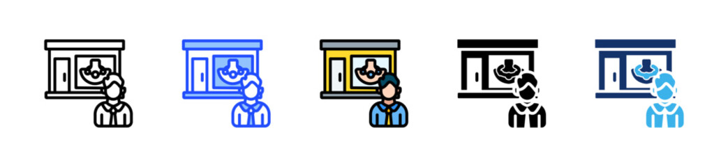 Jewelry Store Owner Icon Collection With Multiple Styles