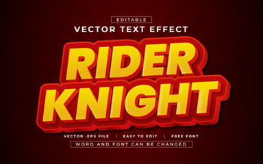 Rider Knight 3D editable text effect style