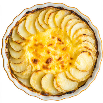 Golden Baked Potato Gratin with Melted Cheese