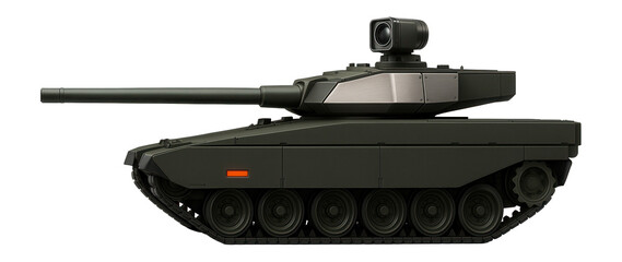 Main battle tank with a low-profile turret and thermal imaging sight