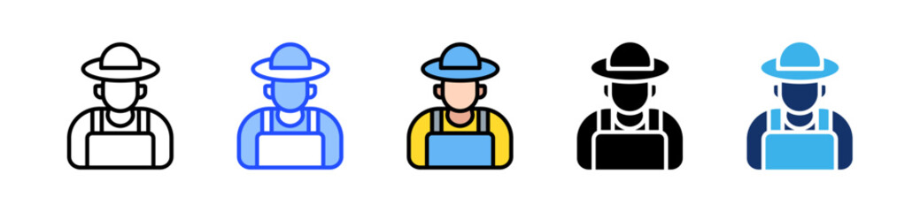 Farmer Icon Collection With Multiple Styles