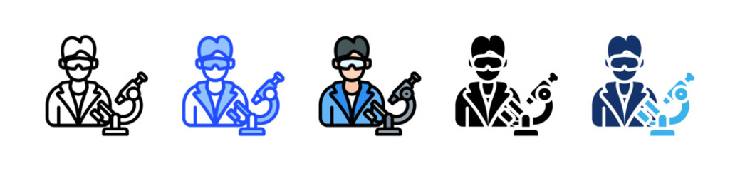 Scientist Icon Collection With Multiple Styles