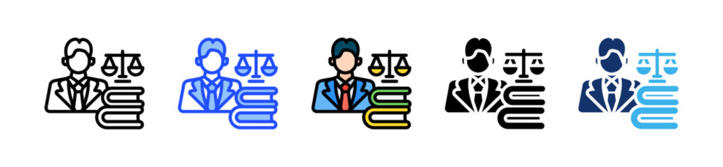 Lawyer Icon Collection With Multiple Styles