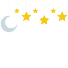 Hanging Star And Moon Vector