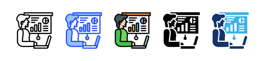 Marketing Specialist Icon Collection With Multiple Styles