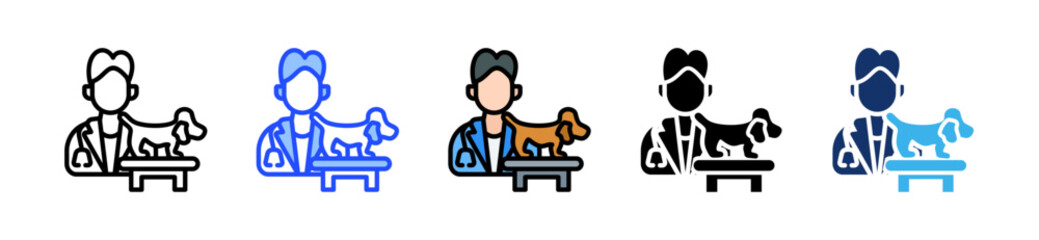 Veterinarian Icon Collection With Multiple Styles