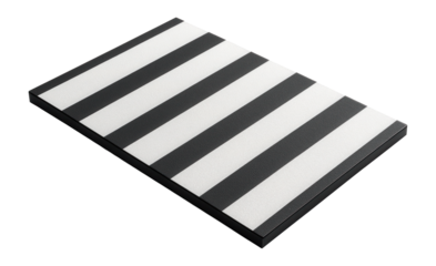 Pedestrian crosswalk with zebra stripe pattern and reflective paint