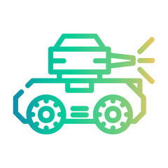 tear gas vehicle Line Gradient Icon