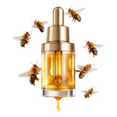 Honey Dropper Bottle with Bees and Liquid Gold