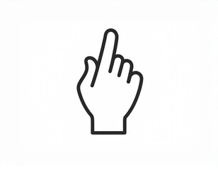 Obraz premium Index Finger Icon – Minimalist Outline Vector, White Background, No Shadows