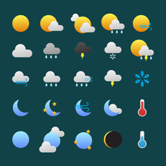 Weather Icon Vector Collection for Forecast UI and Apps
