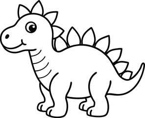 Fototapeta premium Cute stegosaurus dinosaur cartoon isolated on white background