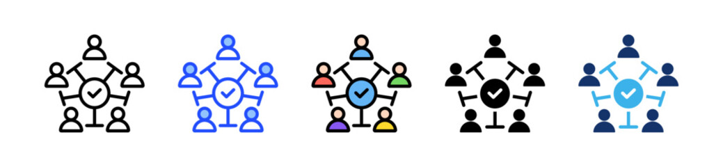 People Network Icon Collection With Multiple Styles