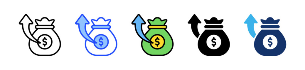 Revenue Growth Icon Collection With Multiple Styles