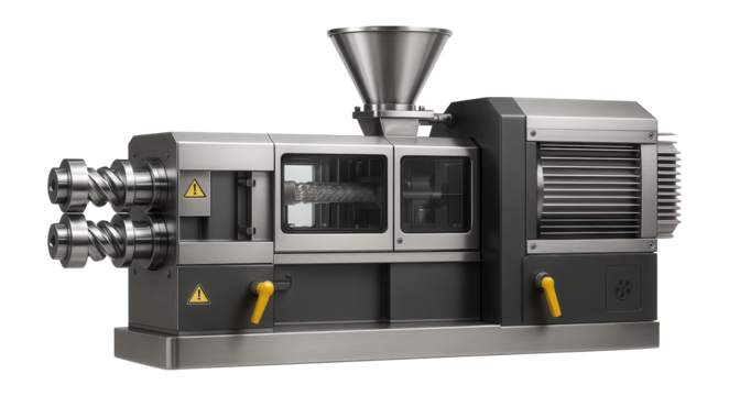 Twin-screw extruder with integrated washing and drying capabilities for processing mixed plastics in a recycling operation