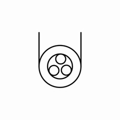 cable round icon sign vector