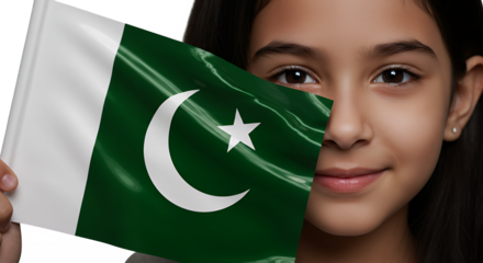 Arab woman proudly holding flags of Saudi Arabia and Iran in a symbolic patriotic setting