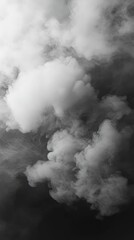 Obraz premium Dramatic monochrome smoke texture for backgrounds and atmospheric compositions