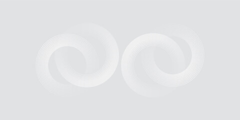 Abstract white glowing geometric lines on gray background. Modern shiny blue circle lines pattern. Futuristic technology concept. eps 10